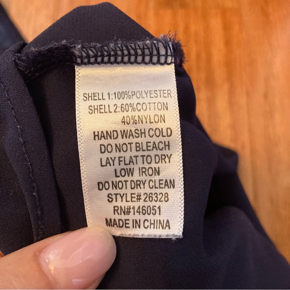 4/$10 - Monteau Navy Blue Tank Top With Lace Detailing - Picture 2 of 5